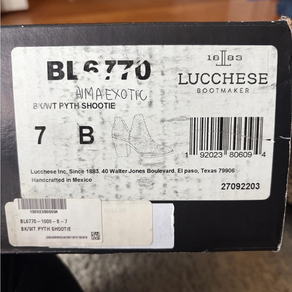 Lucchese Vamp Python Ankle Boots 7M - image 7